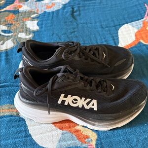 Hoka Black and White Athletic Shoes